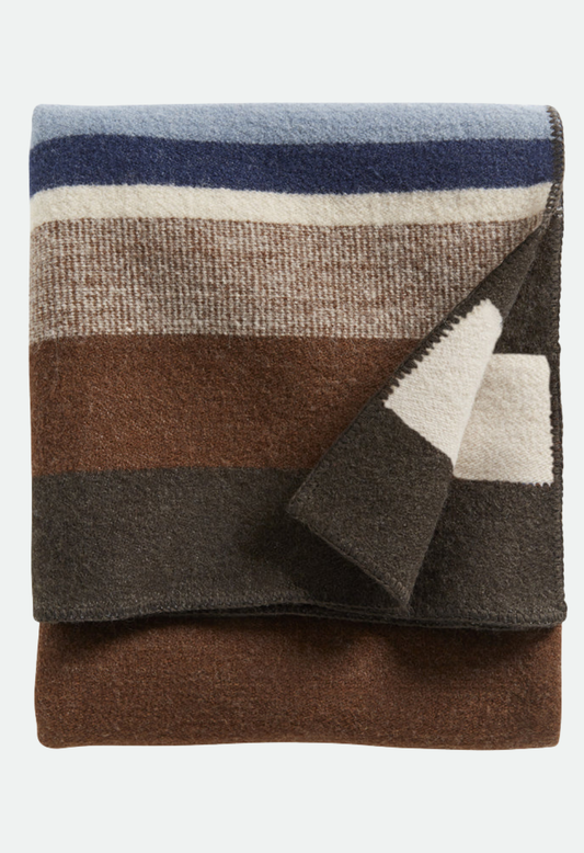 PENDLETON BRIDGER WOOL THROW W/ CARRIER TRAIL STRIPE