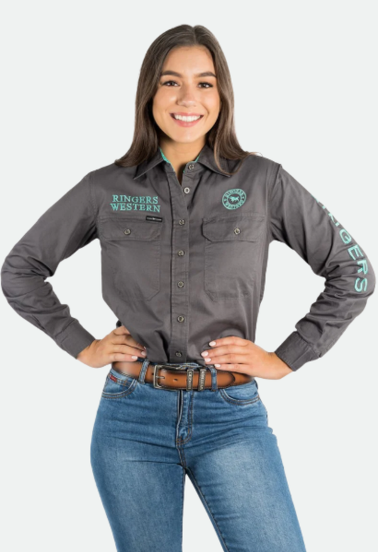 Ringers Western Signature Jillaroo Womens Full Button Work Shirt - Magnum/Mint