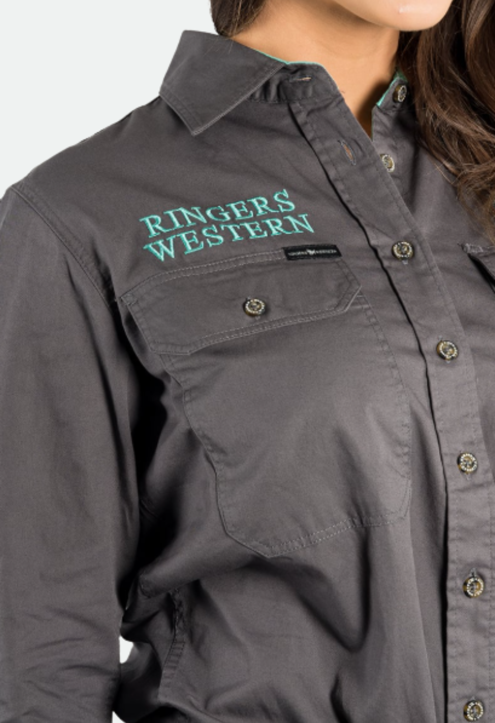 Ringers Western Signature Jillaroo Womens Full Button Work Shirt - Magnum/Mint