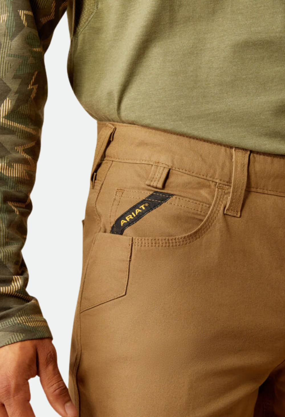 ARIAT MEN'S REBAR M5 STRAIGHT DURASTRETCH MADE TOUGH PANT - FIELD KHAKI