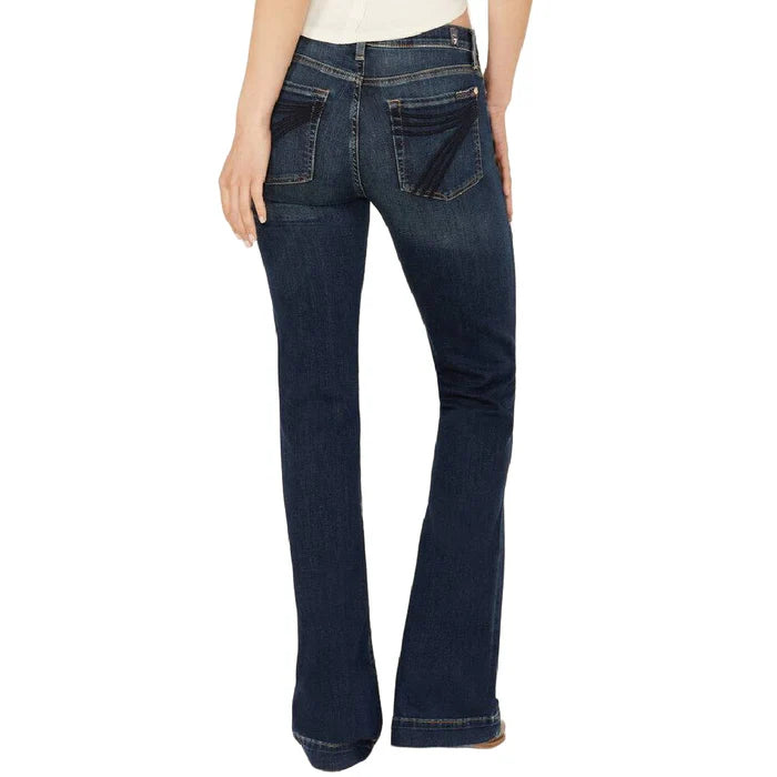 7 For All Mankind Ladies DOJO Authentic Fate Dark Wash Denim Flare Jeans