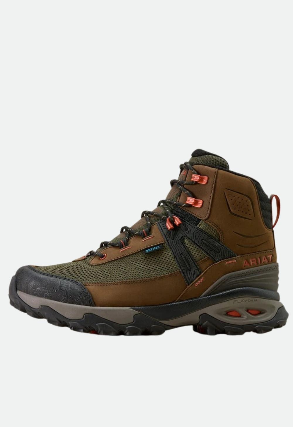 Ariat Men's Traverse Mid Waterproof Hiking Boot - Brown Bark/Evergreen