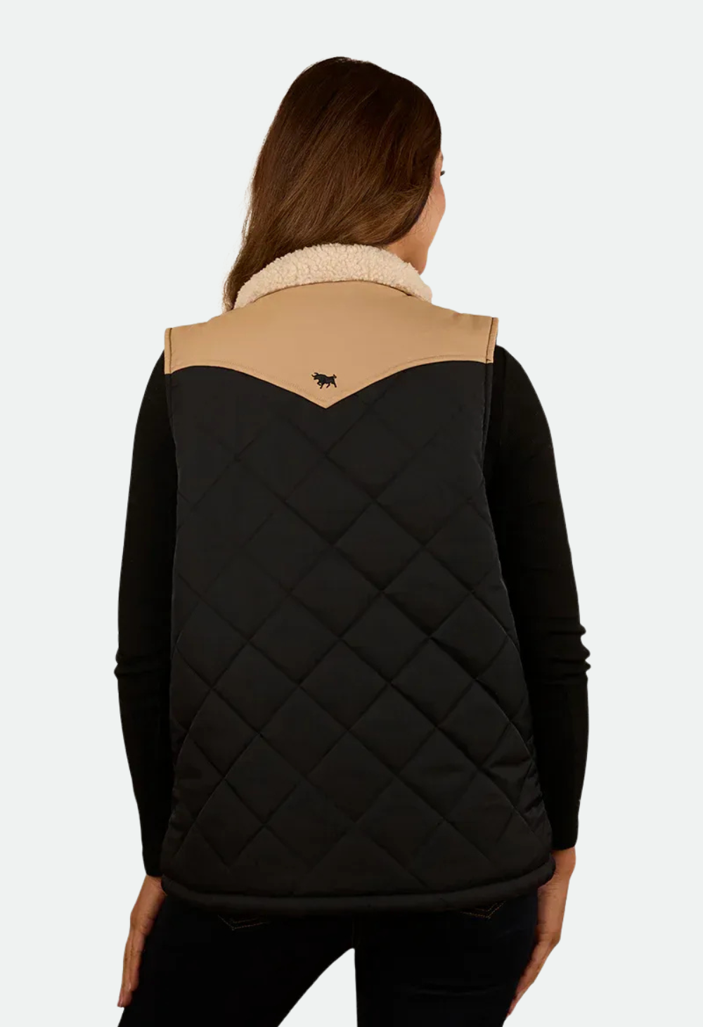 Ringers Western Women's Selwyn Puffer Vest - Dark Sand/Black