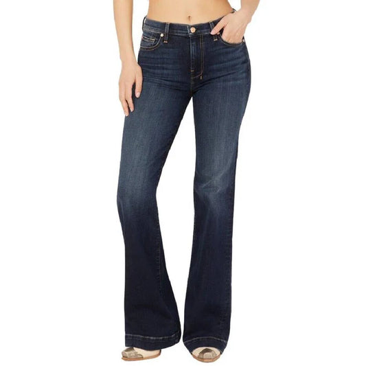 7 For All Mankind Ladies DOJO Authentic Fate Dark Wash Denim Flare Jeans