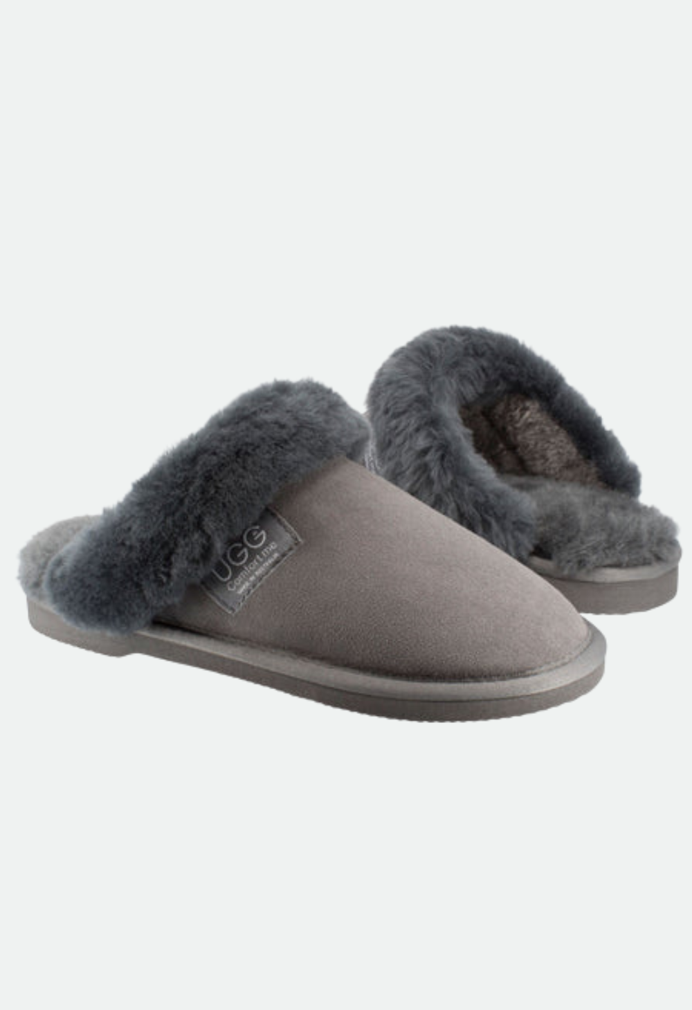 Comfort Me Women's/Unisex Fur Trim UGG Scuffs (Wombat)