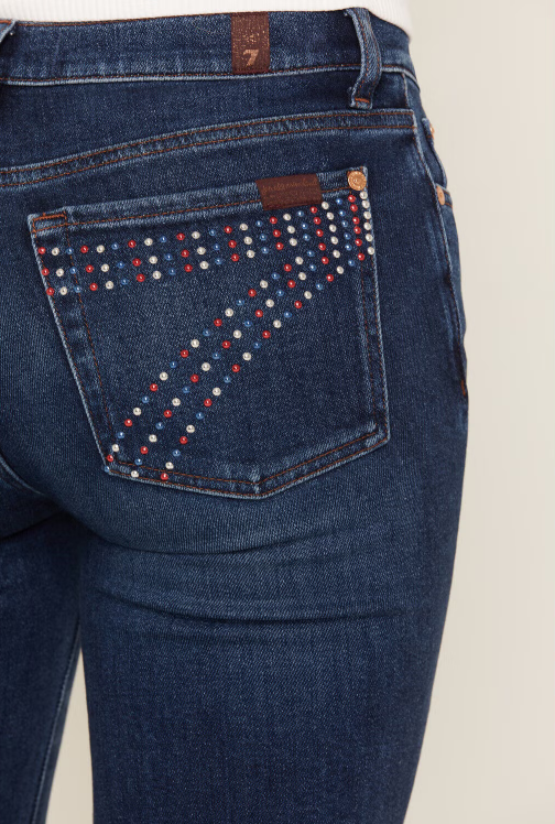 7 For All Mankind Women's Embellished Dojo in Slim Illusion - Current