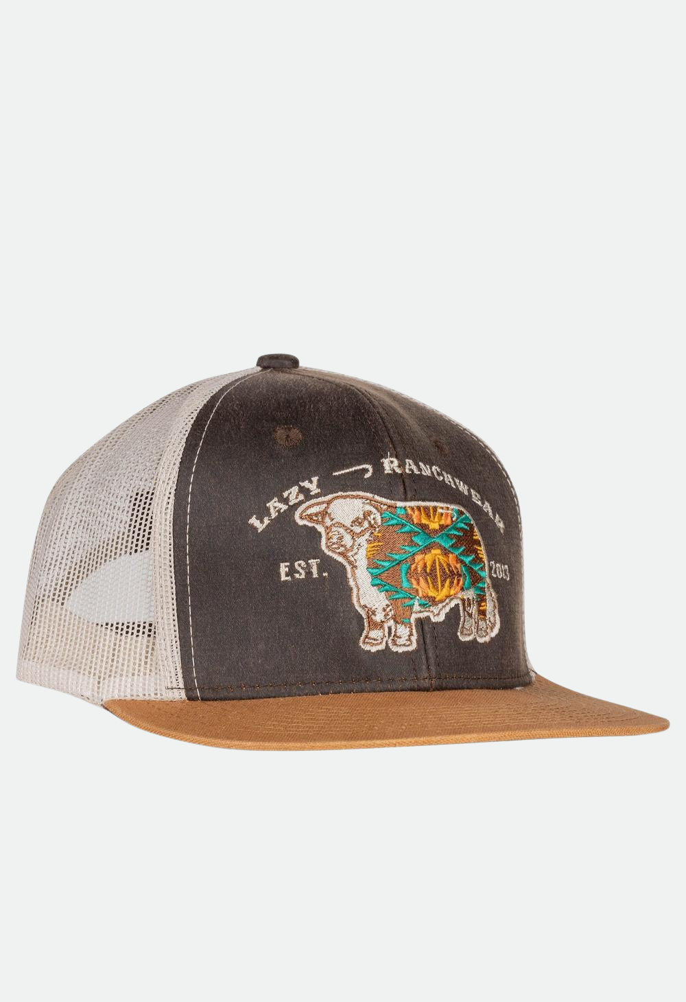 Lazy J Ranch Brown & Tan Apache Hereford Bull Mid Profile Trucker Hat