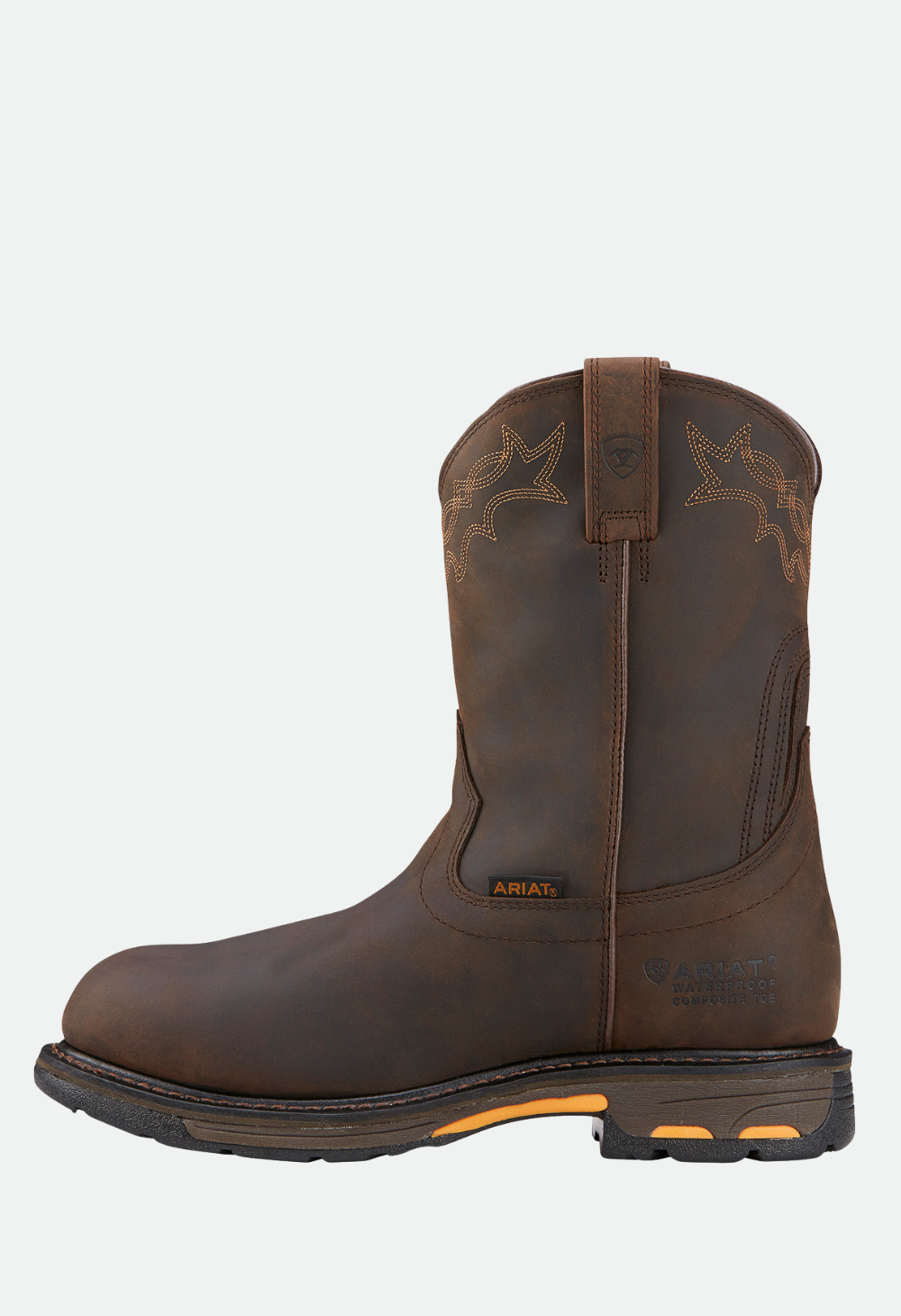 Ariat Men's Work Hog Pull On H2O Composite Toe - Oily Distressed Brown