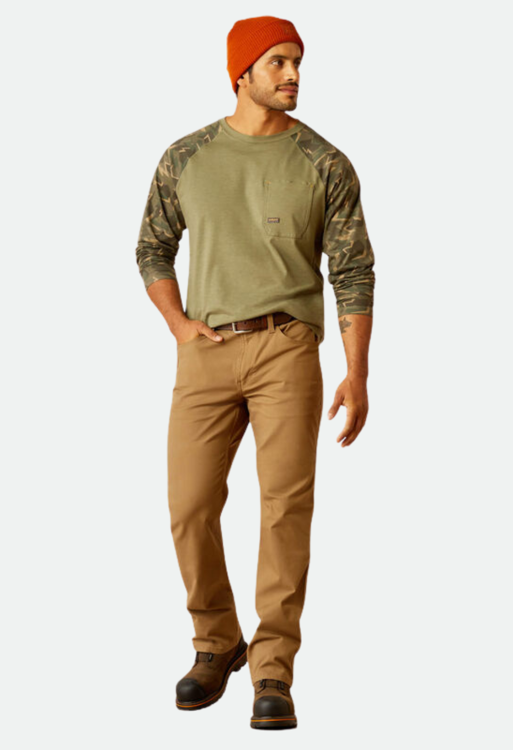 ARIAT MEN'S REBAR M5 STRAIGHT DURASTRETCH MADE TOUGH PANT - FIELD KHAKI