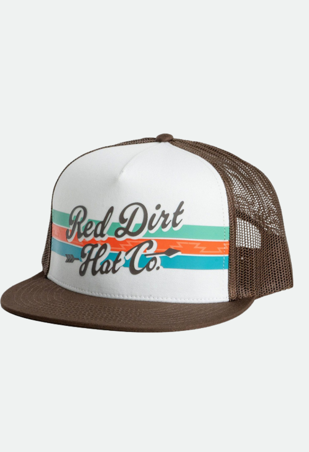 Red Dirt Hat Broadhead Brown White 5 Panel - Hats Cap - RDHC-536