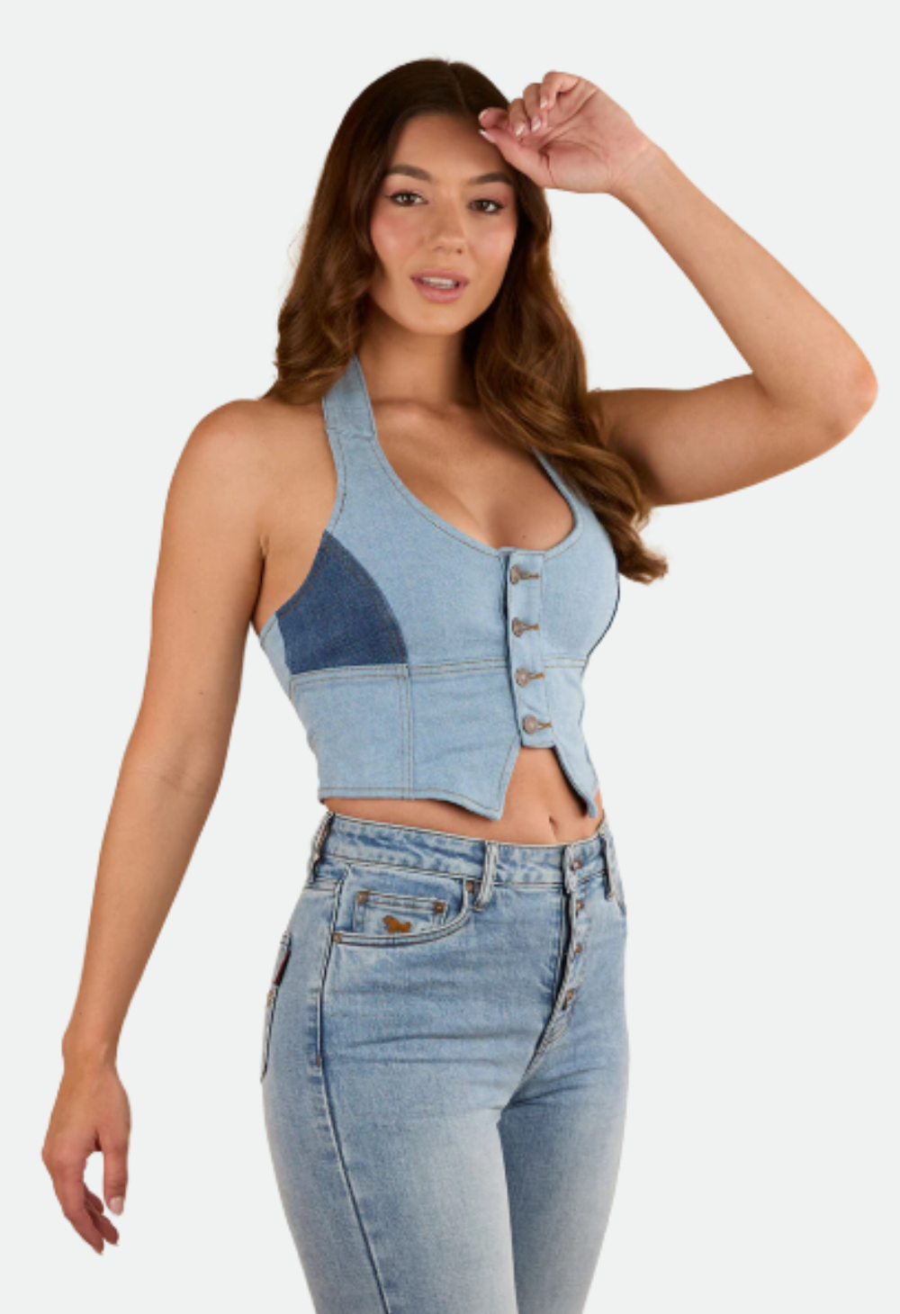 Ringers Western Womens Alinta Denim Bustier - Denim Blue