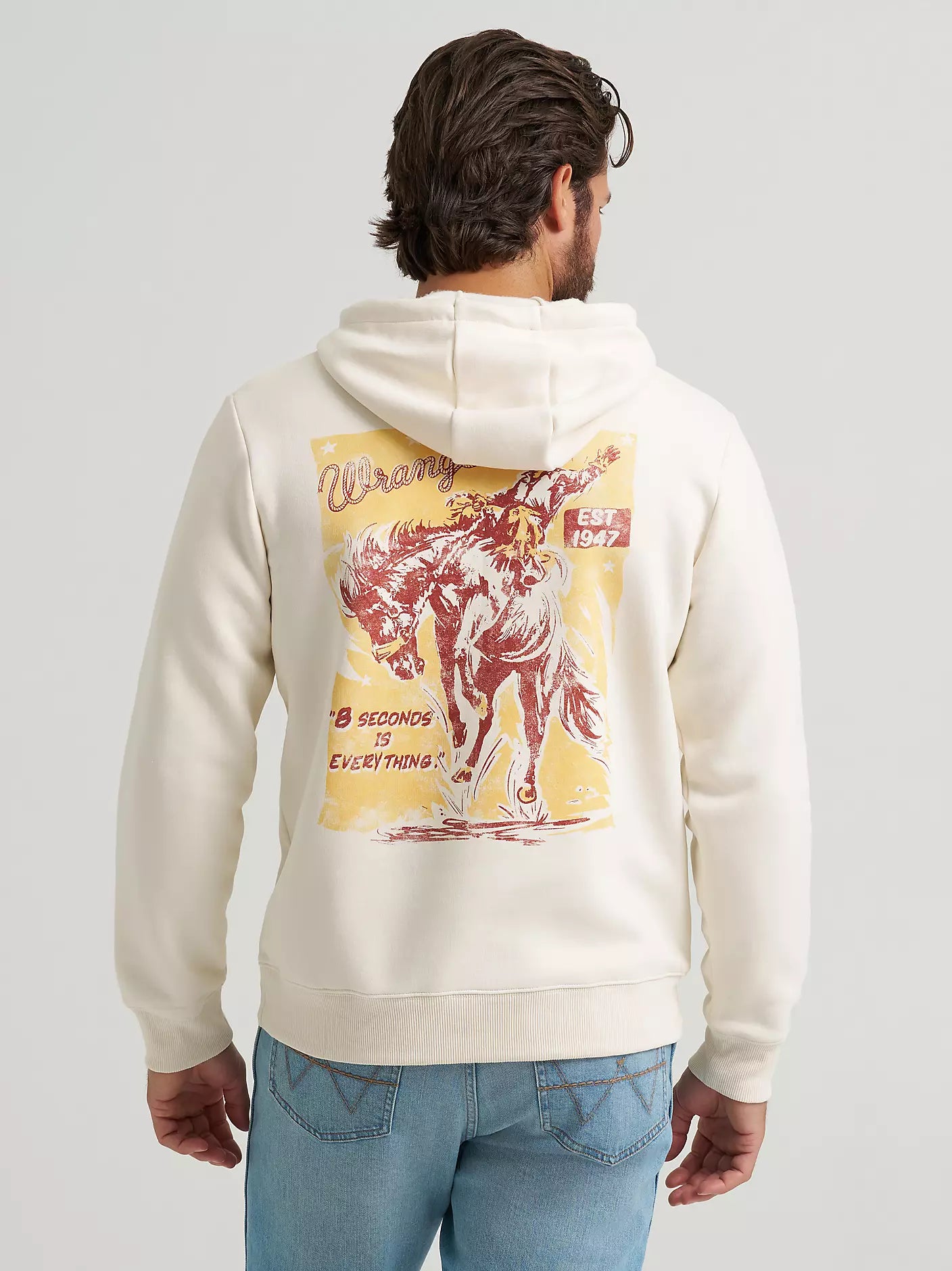 Wrangler 8 Seconds Back Graphic Hoodie - Antique White