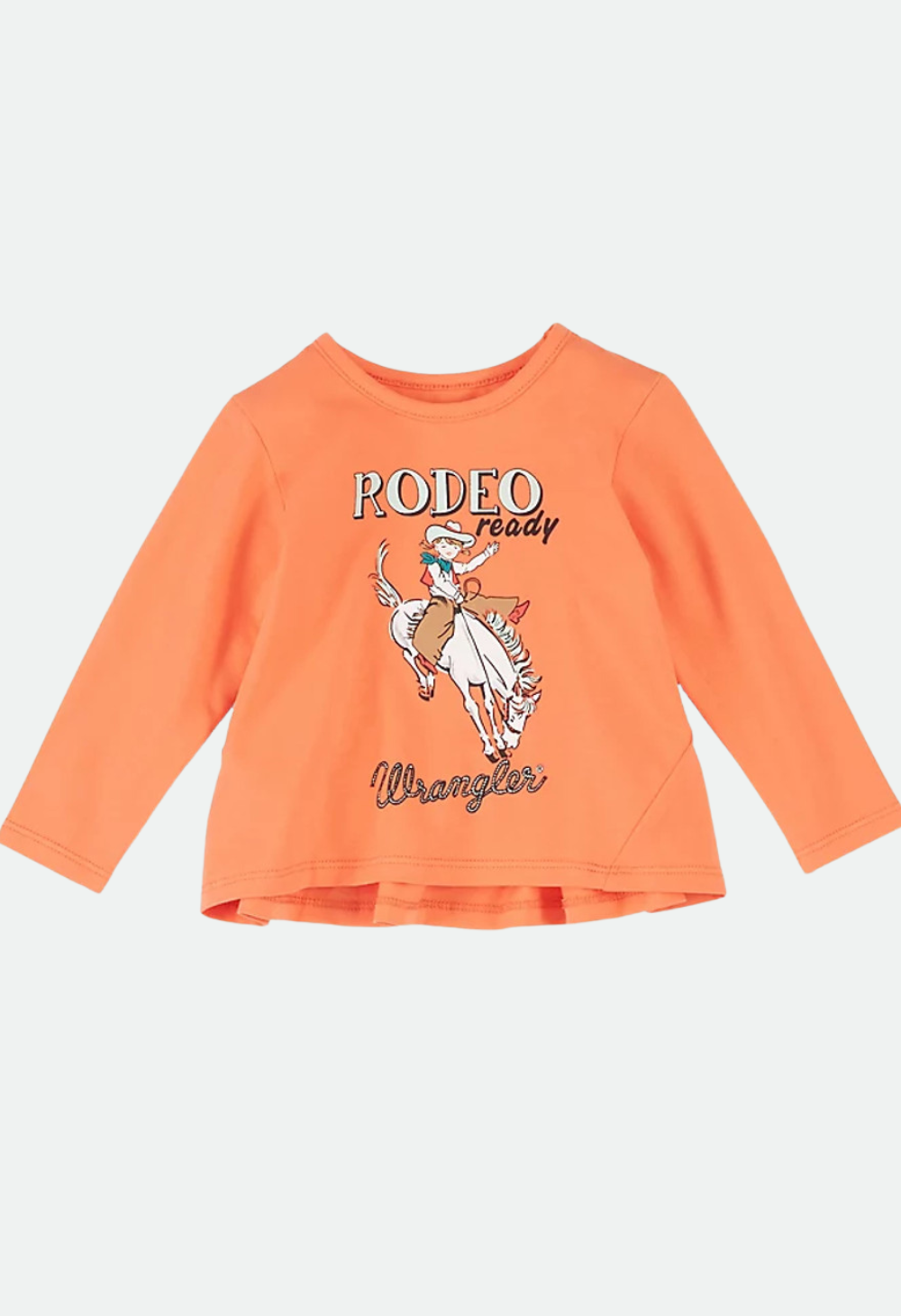 WRANGLER BABY GIRL'S LONG SLEEVE RODEO TEE - ORANGE – No Exchanges or Refunds