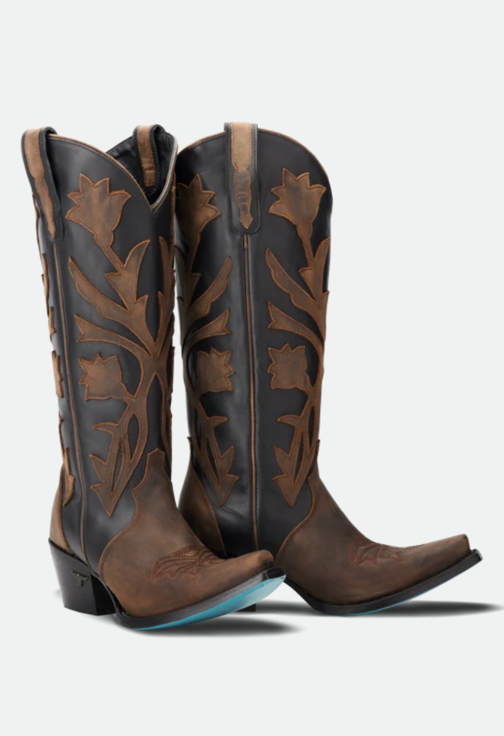 Lane Boots Jet Black & Burnt Caramel