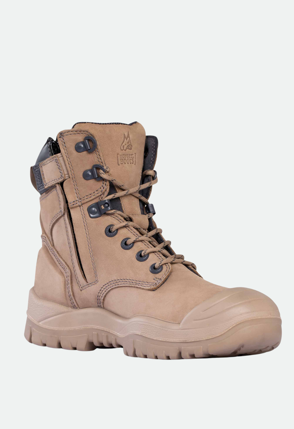 MONGREL HIGH LEG ZIPSIDER BOOT W/ SCUFF CAP STONE