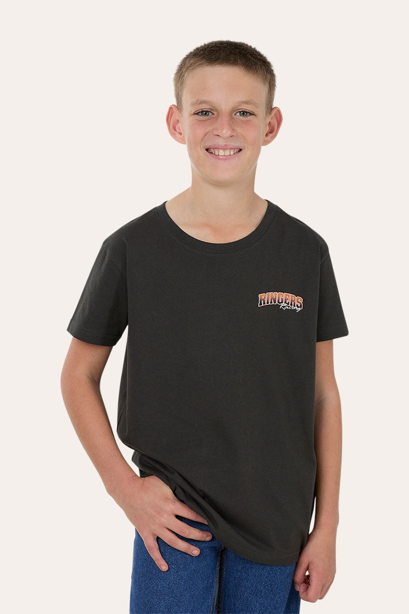 Ringers Western Youth Boys Racing T-Shirt - Charcoal