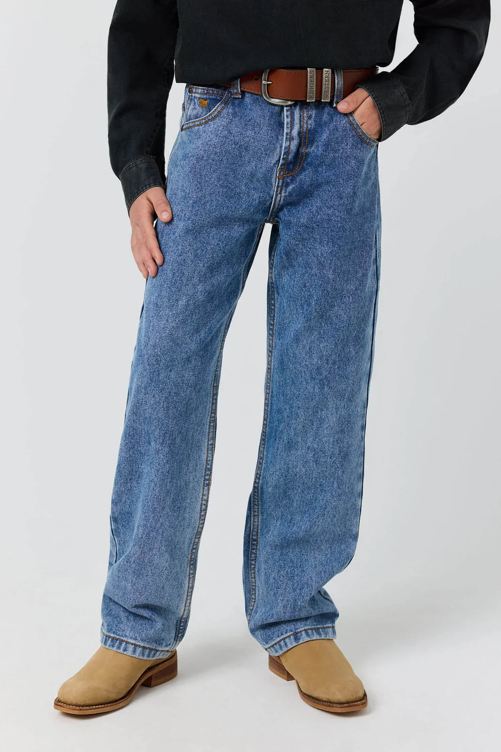 Ringers Western Kingsley Kids Boys Jean - Mid Blue
