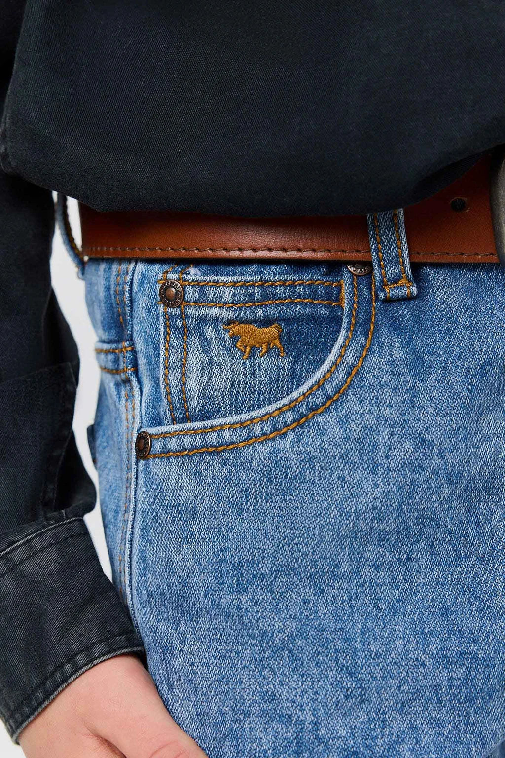 Ringers Western Kingsley Kids Boys Jean - Mid Blue