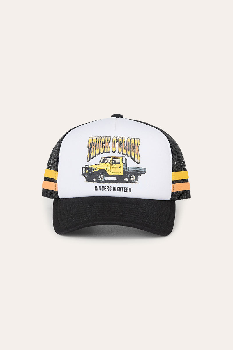 Ringers Western Kids Boys Truck O'Clock Foam Trucker Cap - White / Black
