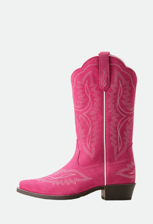 Ariat Youth Casanova Western Boot - Haute Pink Suede