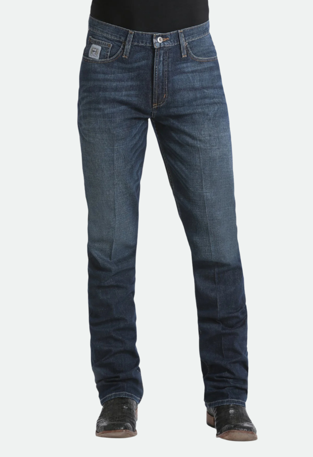 CINCH MEN'S SLIM FIT STRETCH SILVER LABEL - DARK STONEWASH 34 LEG