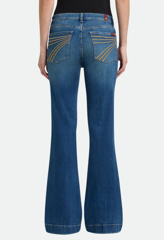 7 for All Mankind - Dojo Retro Fade Mid Blue 34 Leg