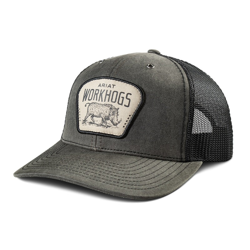 Ariat Mens Richardson 112 Work Hogs Snap Back Cap – Charcoal