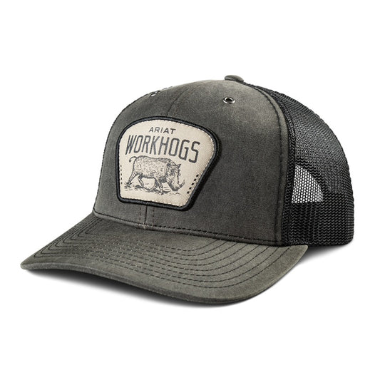 Ariat Mens Richardson 112 Work Hogs Snap Back Cap – Charcoal