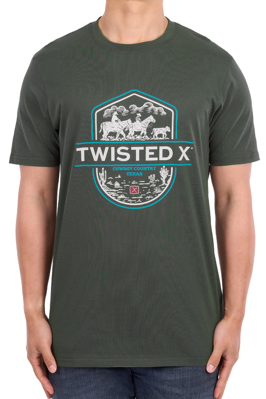 Twisted X Men's Tim Short Sleeve Tee - Green