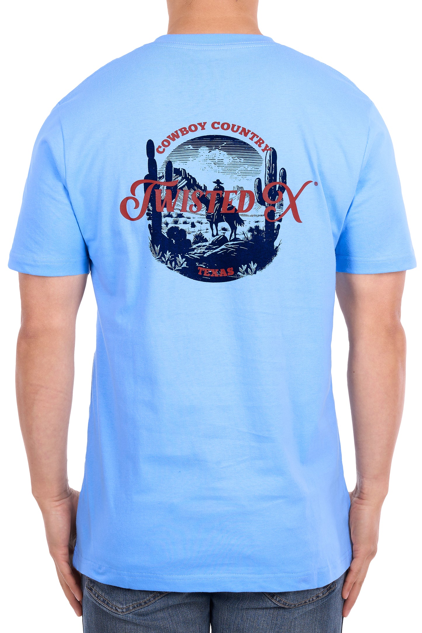 Twisted X Men's Cole  Short Sleeve Tee - Light Blue