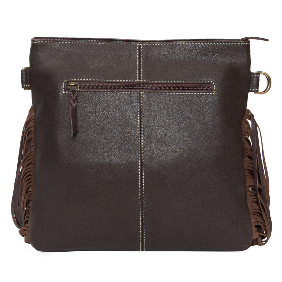 The Design Edge Tooled Leather Medium Sling Cowhide Bag Pasto AB13