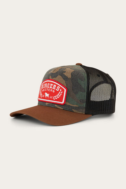 Ringers Western Wheatbelt Trucker Cap - Camo/Chocolate