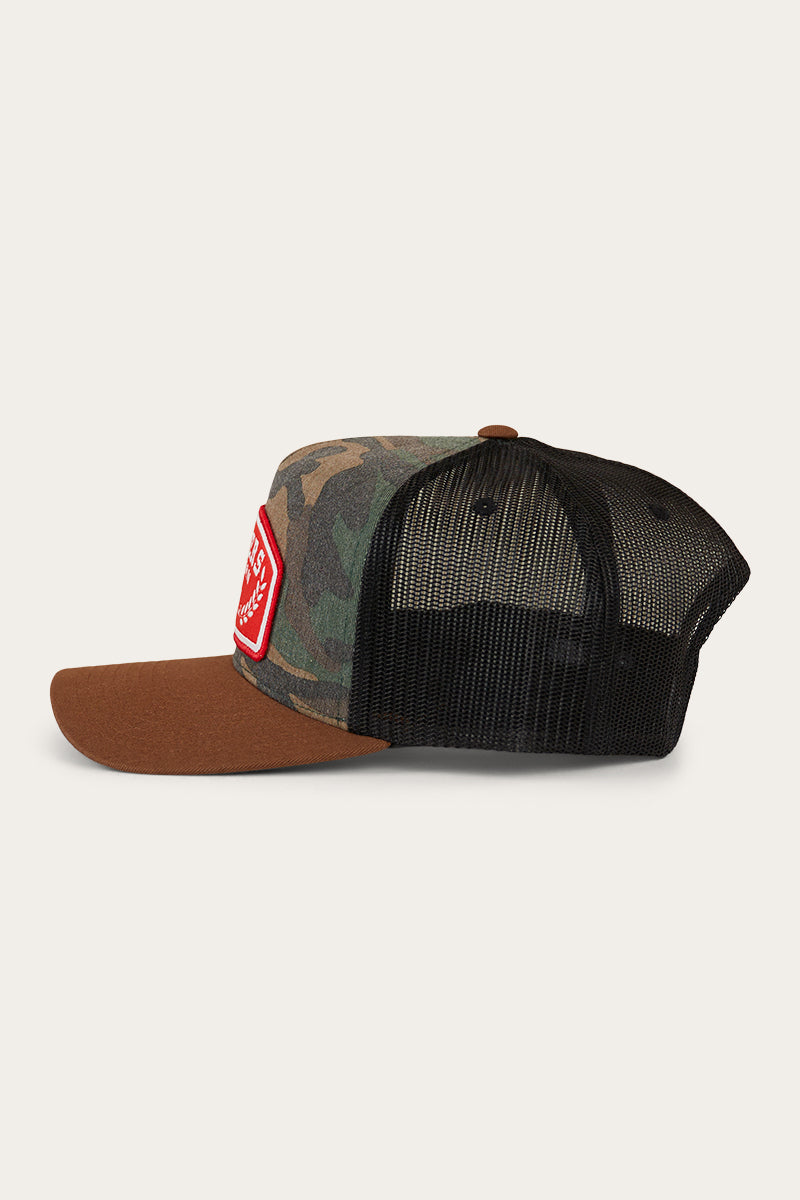 Ringers Western Wheatbelt Trucker Cap - Camo/Chocolate