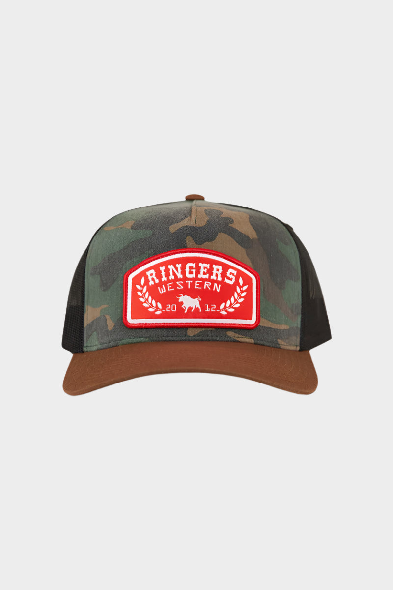Ringers Western Wheatbelt Trucker Cap - Camo/Chocolate