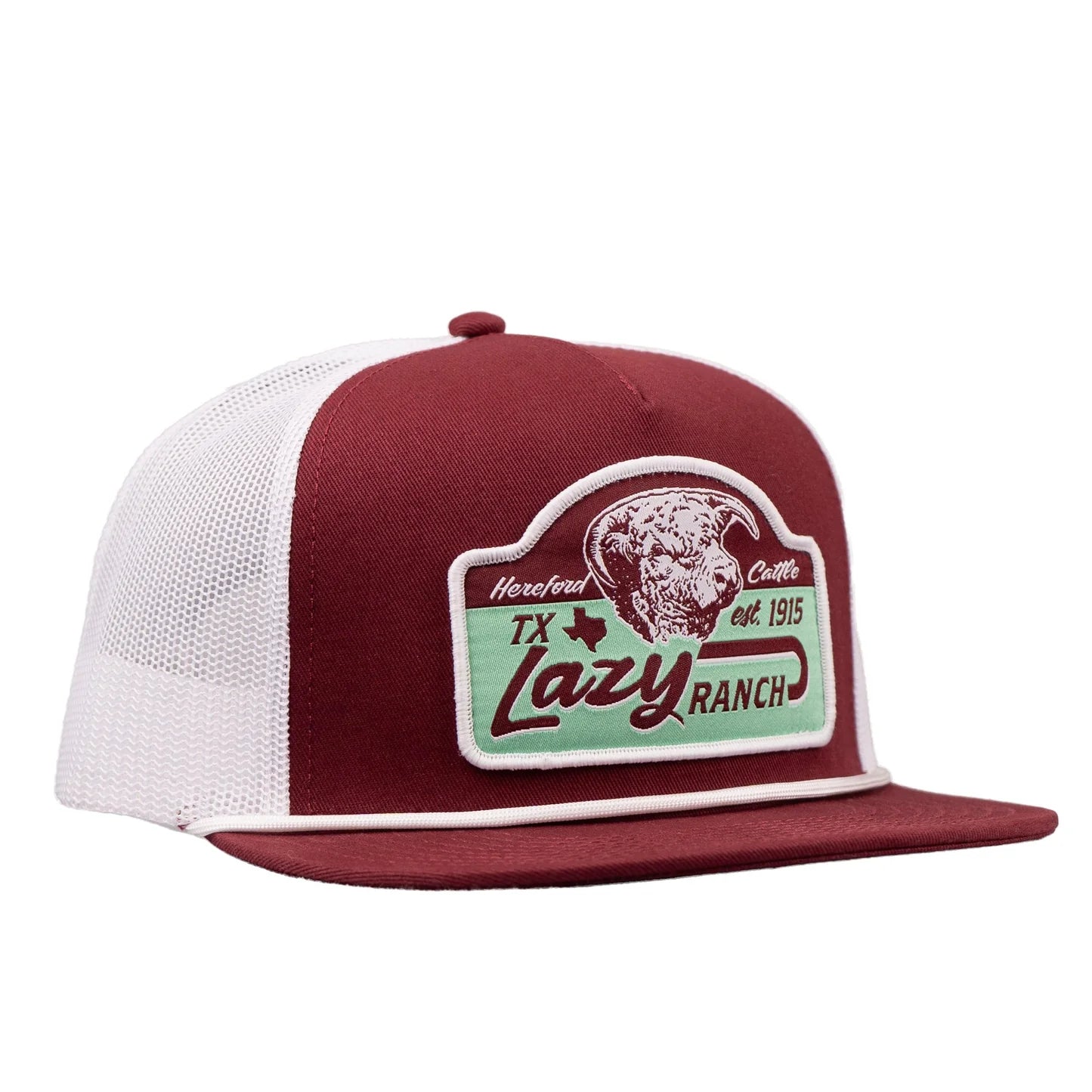 Lazy J Ranch Maroon & White Albany Classic Rope Trucker Hat
