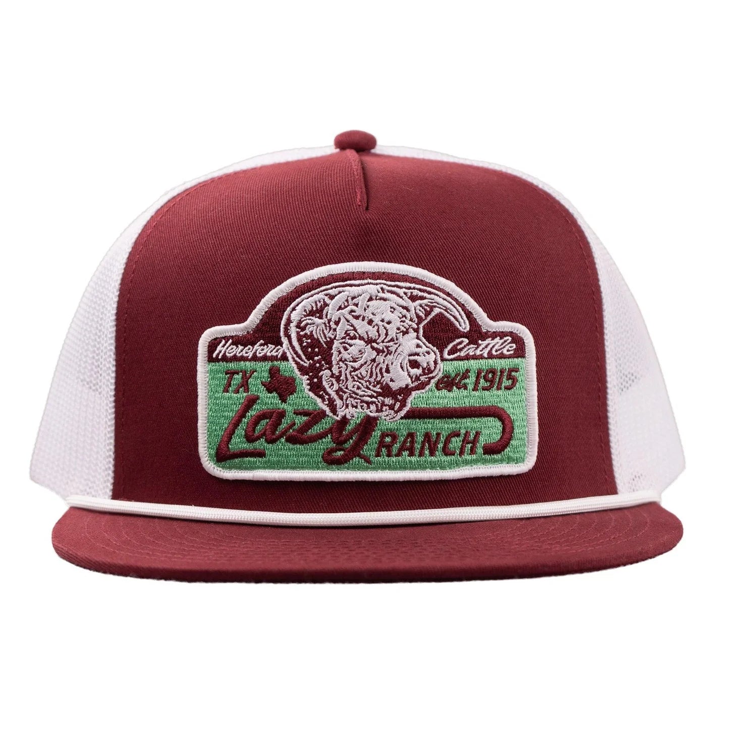 Lazy J Ranch Maroon & White Albany Classic Rope Trucker Hat