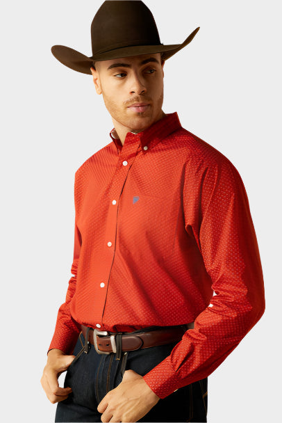 Ariat Men's Wrinkle Free Lucian Shirt - Orange