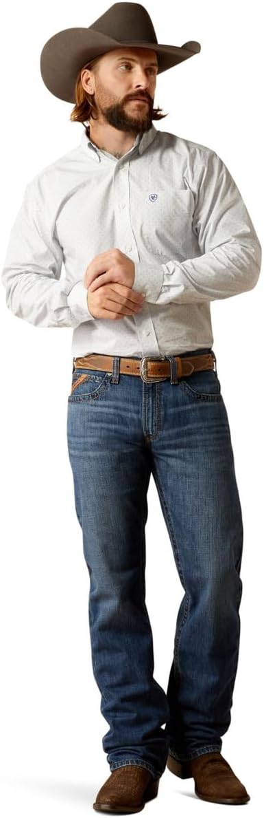 Ariat Men's Wrinkle Free Lefty Fitted Shirt - Grey