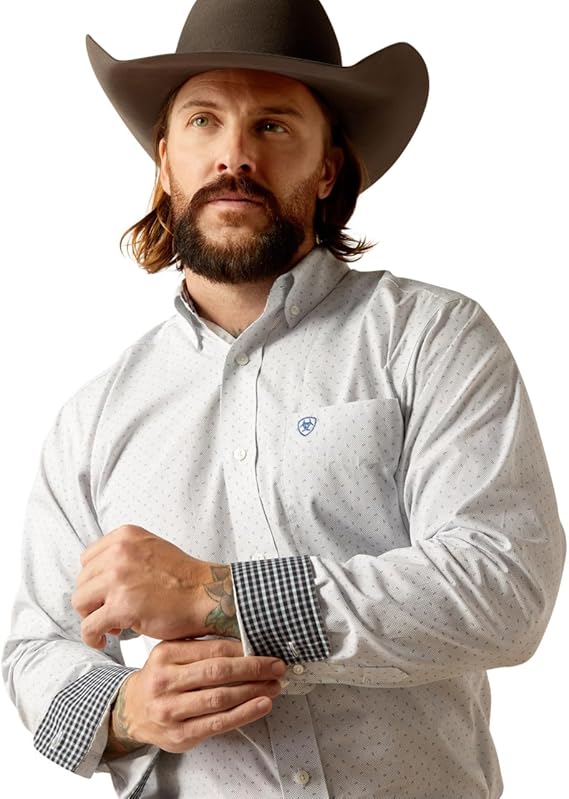 Ariat Men's Wrinkle Free Lefty Fitted Shirt - Grey