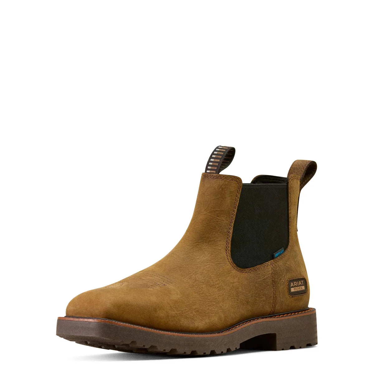 Ariat Men's Activator Chelsea Waterproof Wide Square Toe Work Boot - Rye Brown