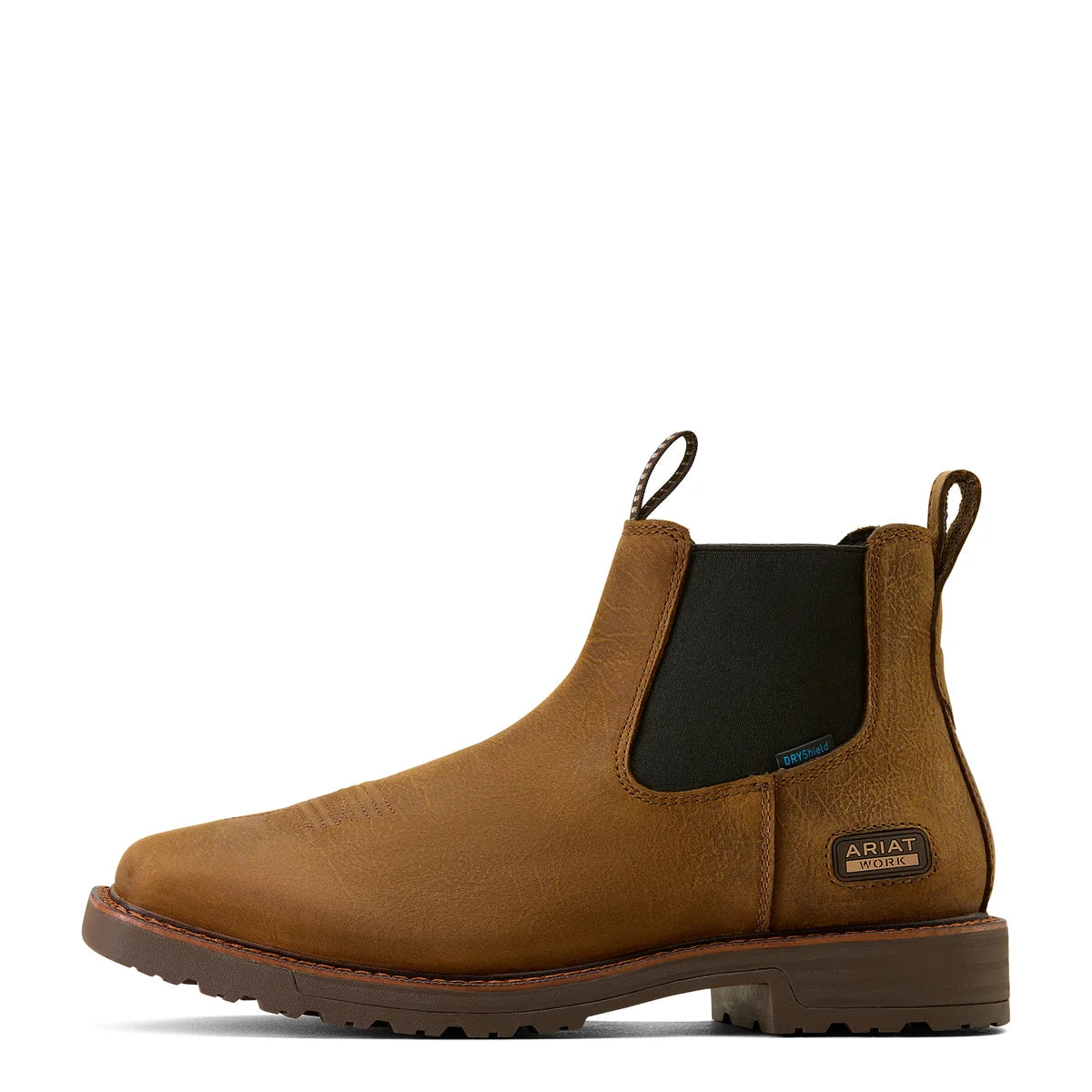 Ariat Men's Activator Chelsea Waterproof Wide Square Toe Work Boot - Rye Brown