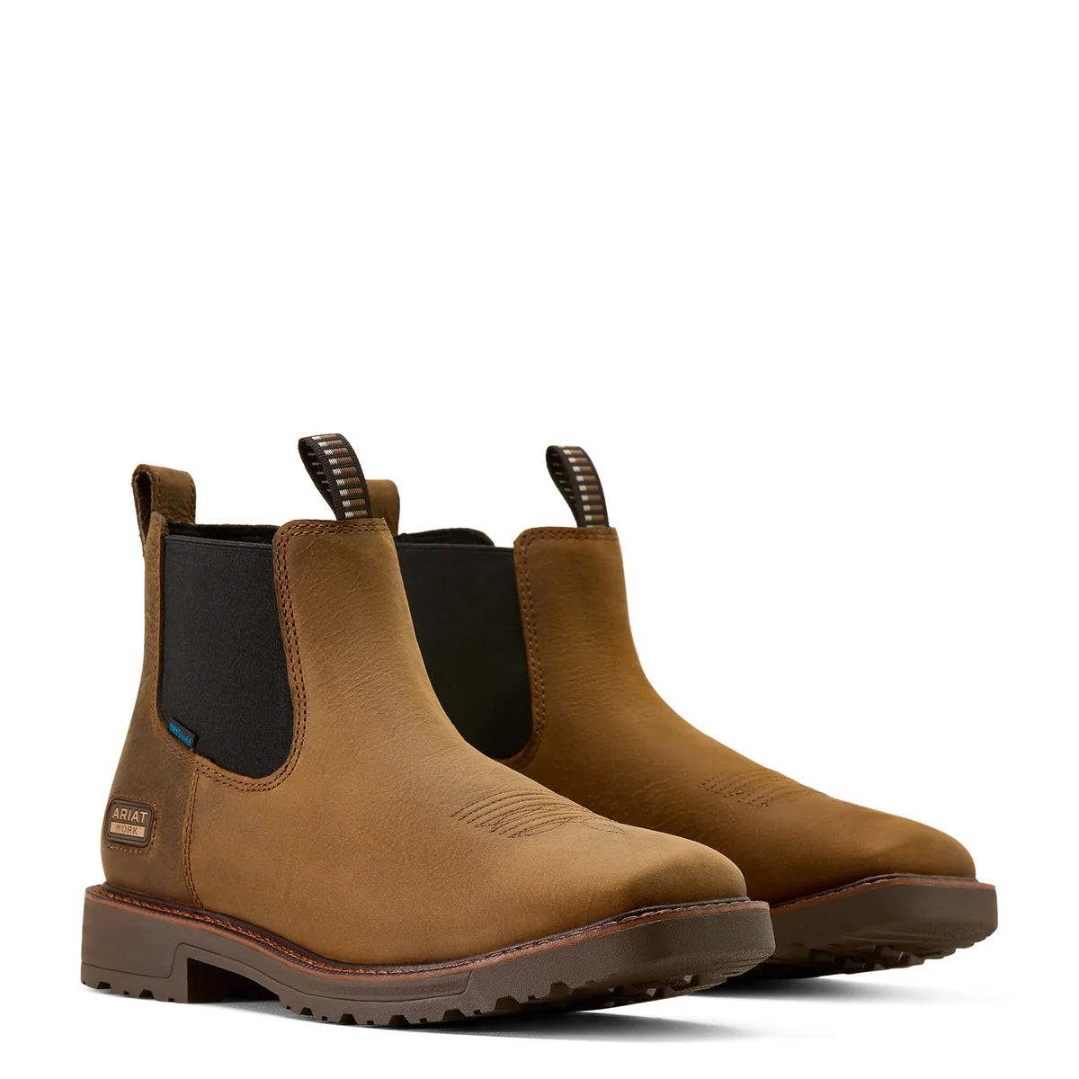 Ariat Men's Activator Chelsea Waterproof Wide Square Toe Work Boot - Rye Brown