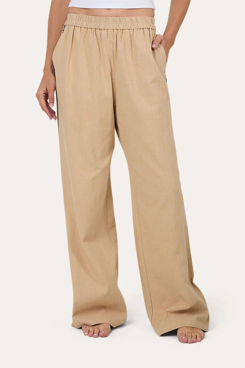 Ringers Western Women's Alexis Elastic Waist Wide Leg Pant - Beige
