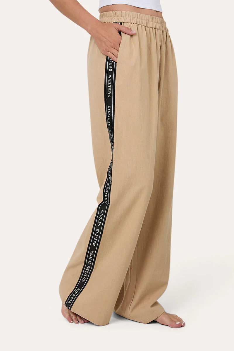 Ringers Western Women's Alexis Elastic Waist Wide Leg Pant - Beige