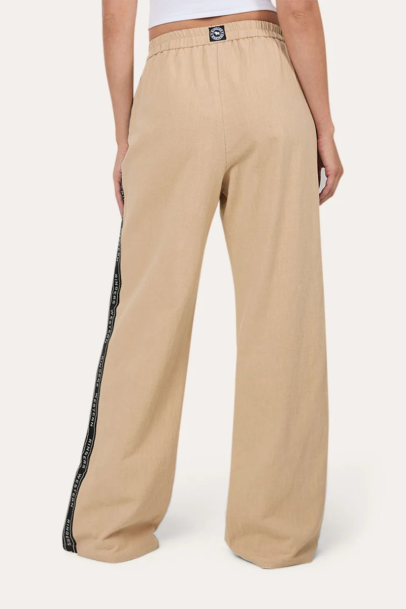 Ringers Western Women's Alexis Elastic Waist Wide Leg Pant - Beige