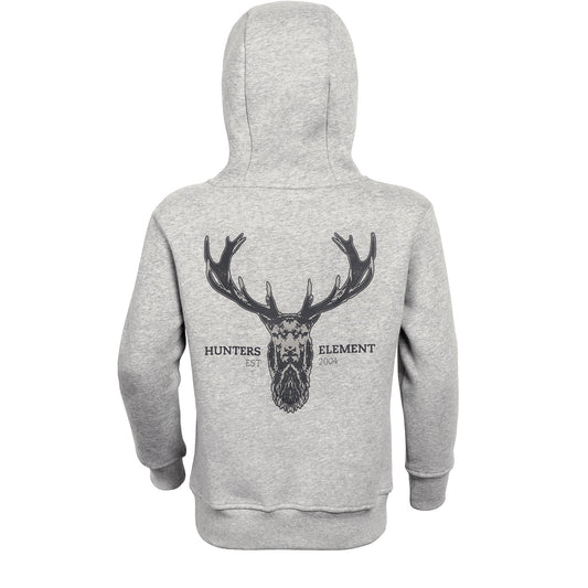 Hunters Element Kids Alpha Stag Hoodie (Grey Marle)