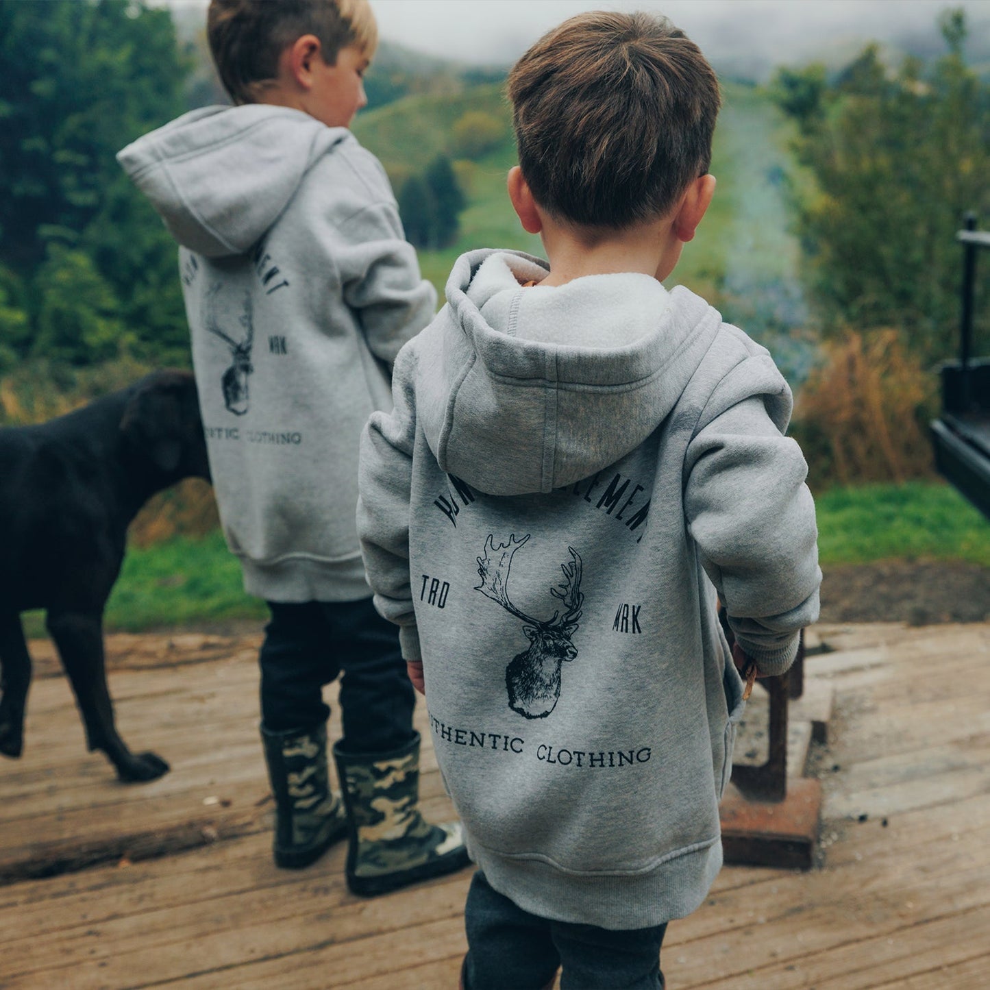 Hunters Element Kids Alpha Stag Hoodie (Grey Marle)