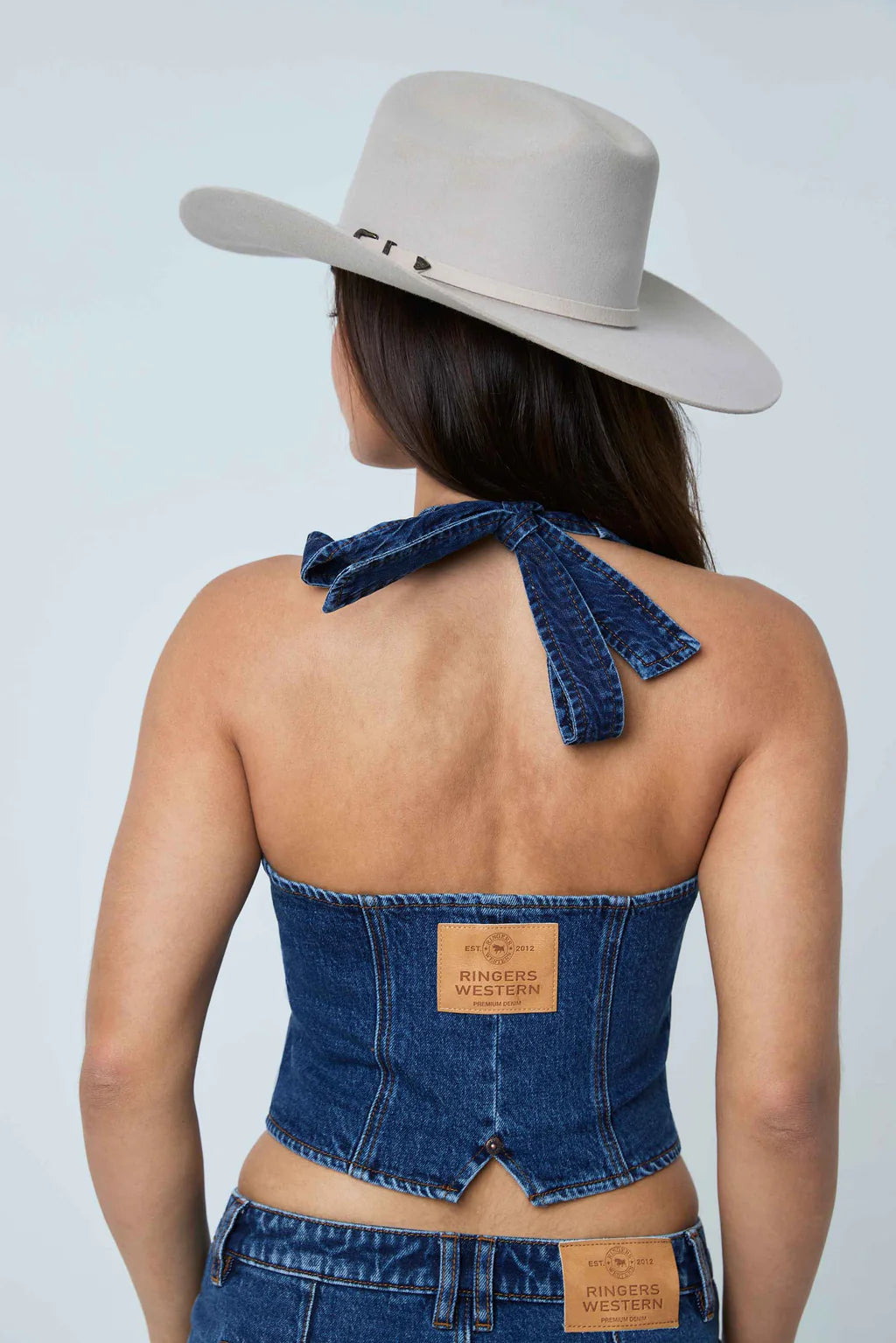 Ringers Western Women's Annabelle Button Front Halter Vest - Classic Blue