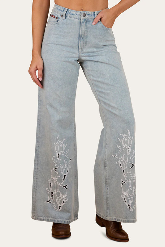 Ringers Western Womens April High Rise Wide Leg Jean - Vintage Light Blue