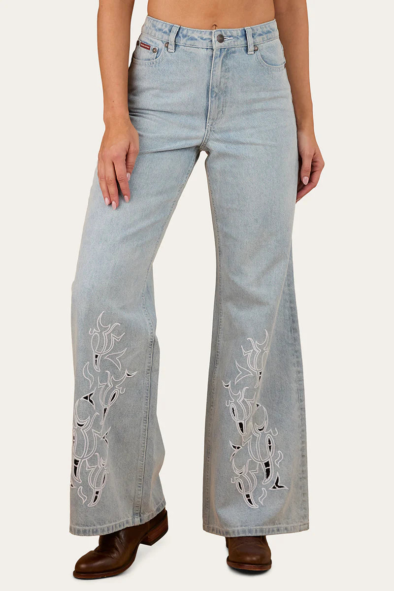 Ringers Western Womens April High Rise Wide Leg Jean - Vintage Light Blue